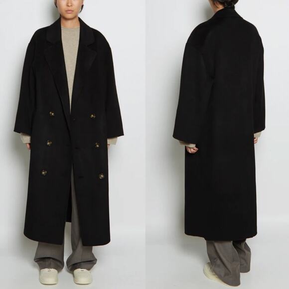 Loulou Studio Borneo Oversized Black Wool and Cashmere Coat XS - Picture 1 of 12